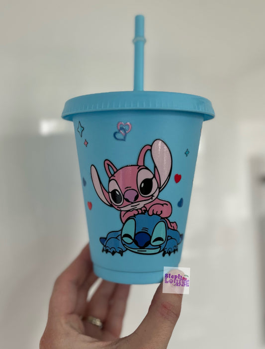 Blue & Pink Alien cold cup