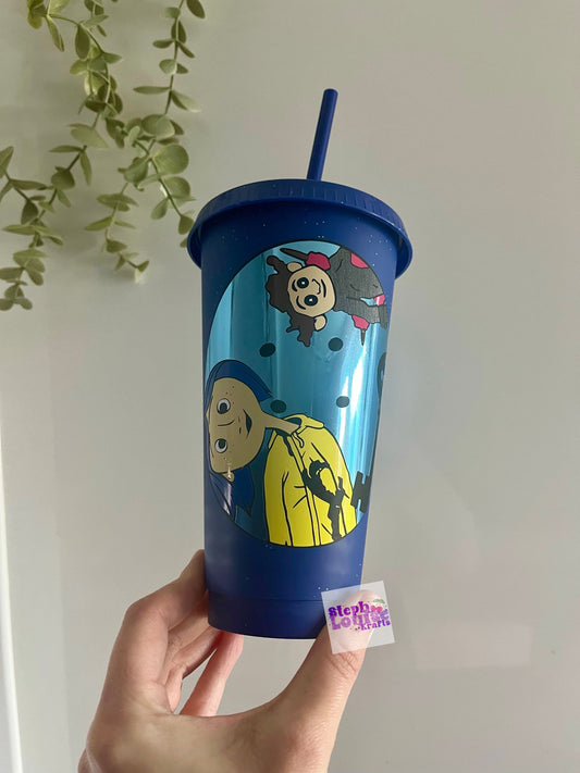 Button girl & boy cold cup