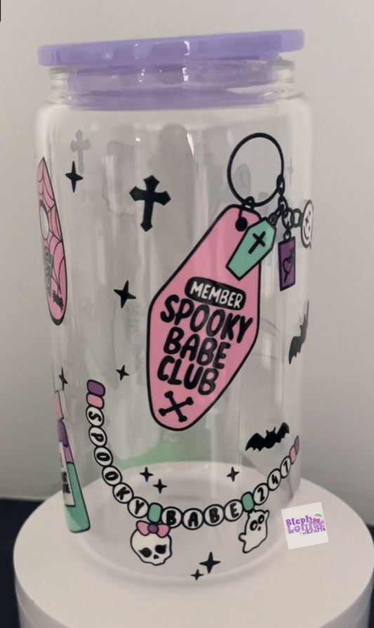 Spooky babe Libby glass can
