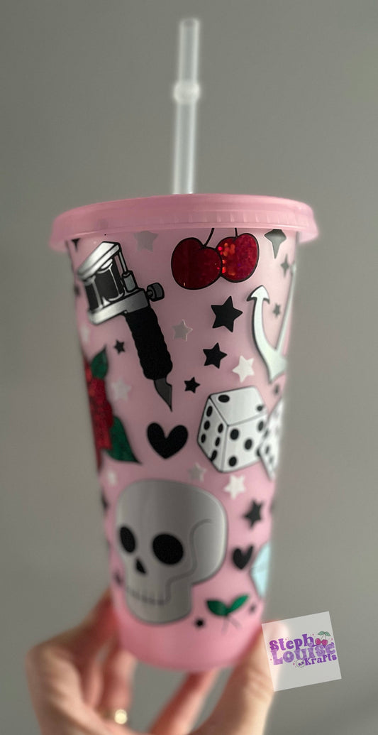 Old Skool tattoo cold cup