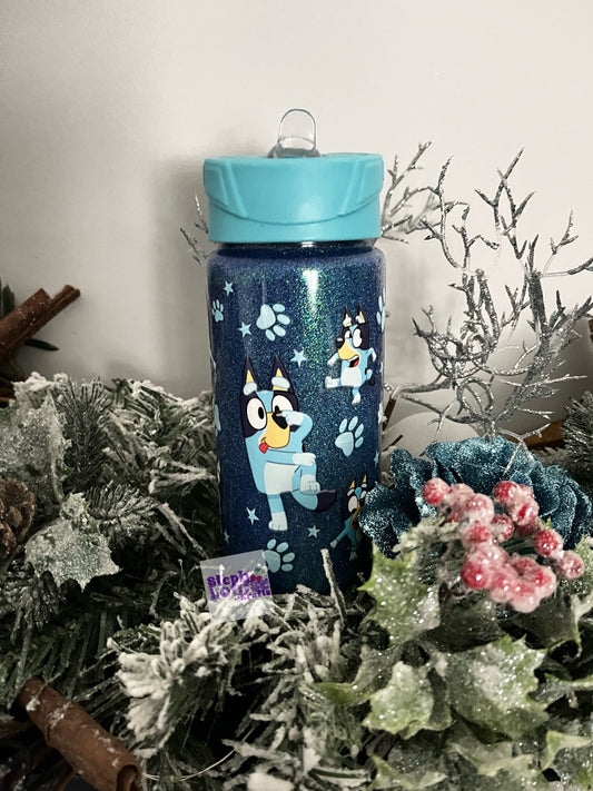 Blue Dog No globe water bottle